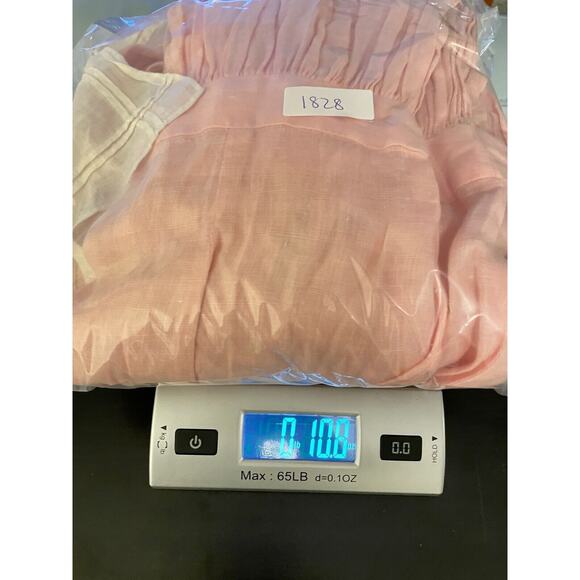 Vintage St. Simon Womens Dress Sz 12 Pink Linen Pleated Cottagecore Prairie FLAW - Picture 13 of 14